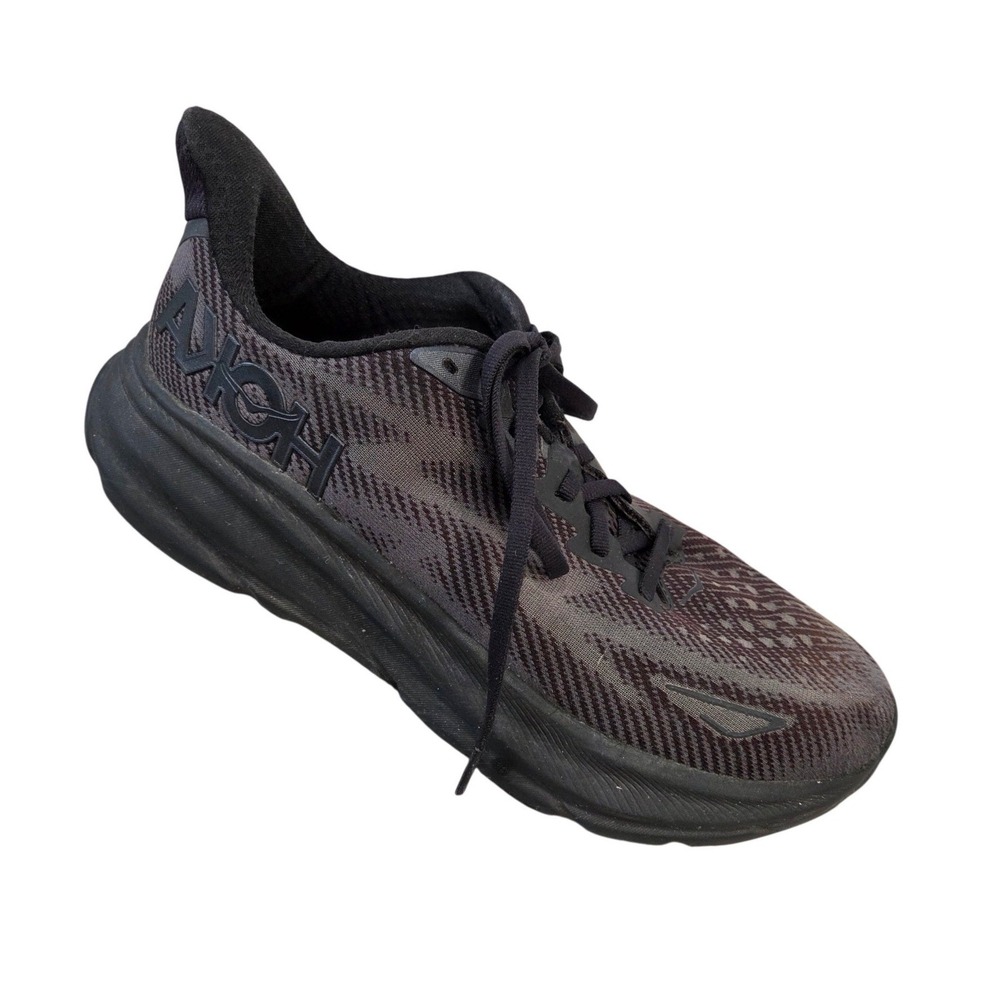 Hoka One One Clifton 9 Women 8.5 B Black Running Shoes Lightweight Athletic
